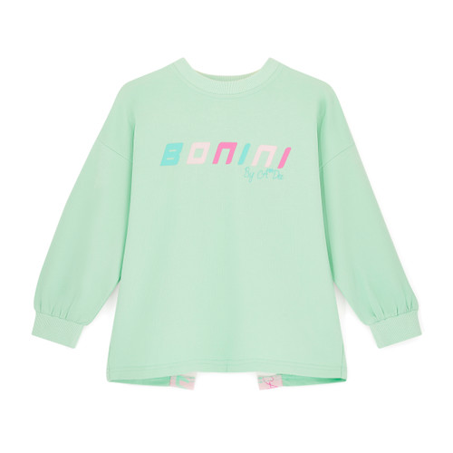 ADEE Bonini BNA508 Girls Mint Logo Sweatshirt with Tape Detail - GROOVE