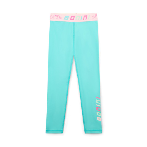 ADEE Bonini BNA512 Girls Blue Logo Leggings with Tape Detail - INSPIRE