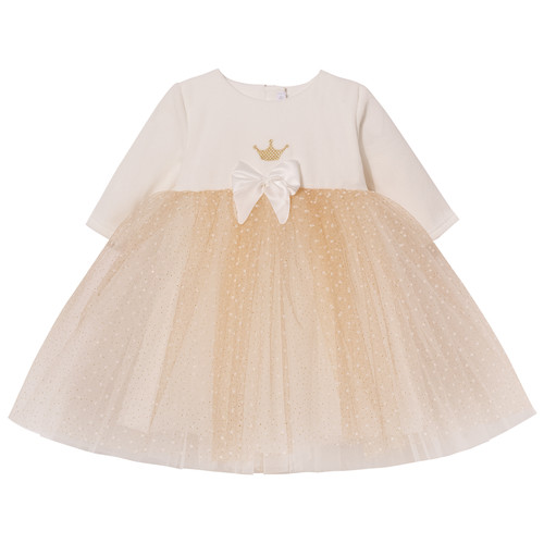 Sofija Baby Girls Ivory Velour Dress Olympia 04522