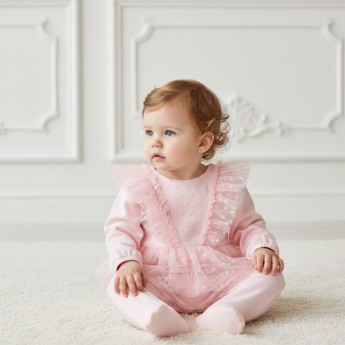 Sofija Baby Girls Pink Babygrow with Tulle Sabrina 03990