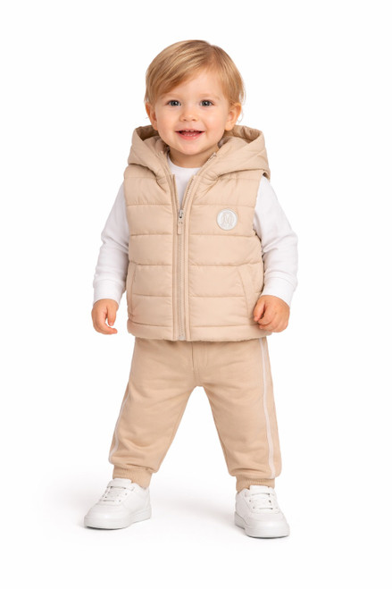 Mintini Boys Beige Lightly Padded Gilet MB6855