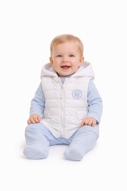 Mintini Boys White Lightly Padded Gilet MB6854
