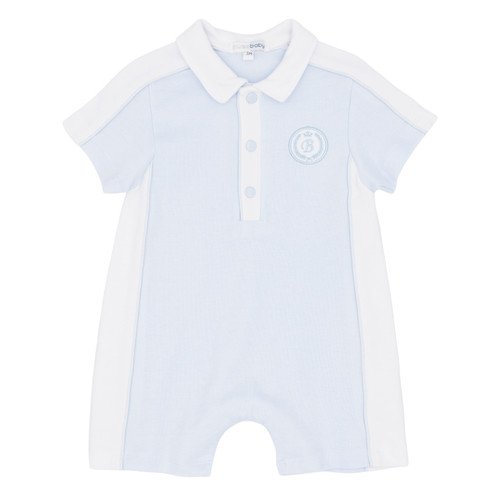 Blues Baby BB3027 Boys Blue/White Collared Shortie