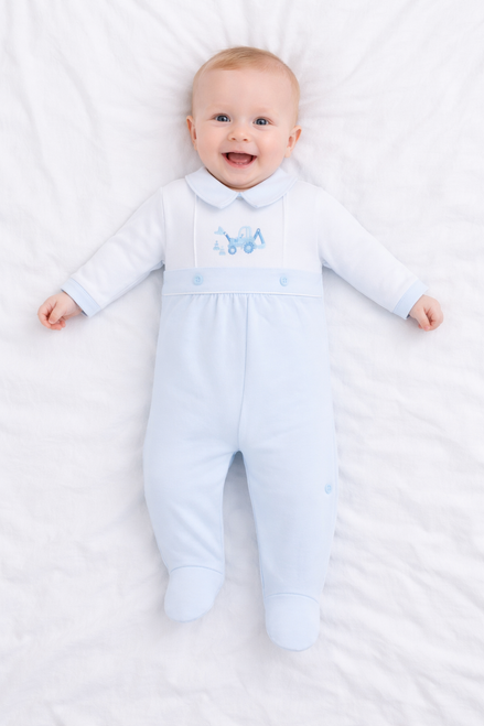 Dandelion AV6151 Boys Blue Digger & Cones Cotton All in One