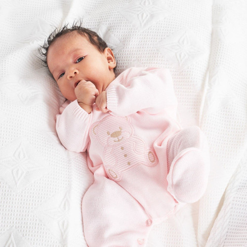 Dandelion A4548P Girls Pink Teddy Knitted All in One