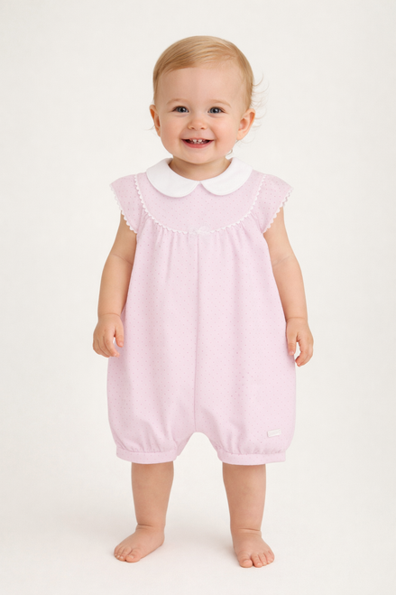 Amore AM0092 Girls Pink Classic Dot Collared Shortie