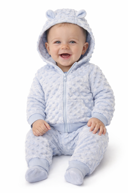 NURSERY TIME BIS-2020-2615 BABY JACKET AND PANTS SETS - DOTTED -SKY