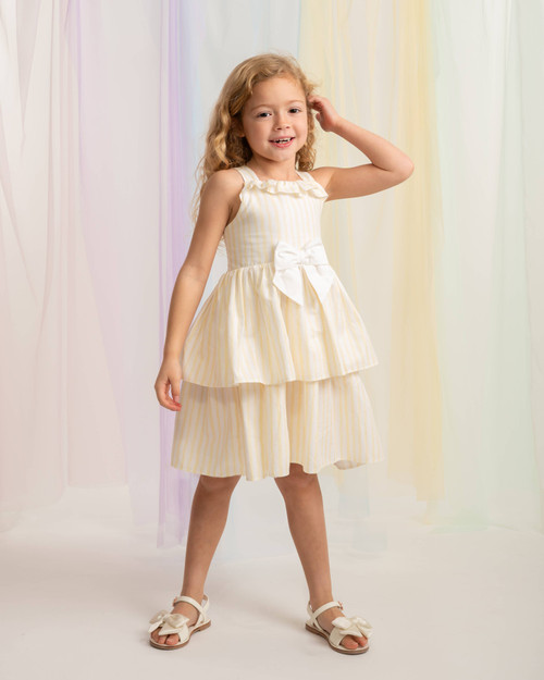 Caramelo Girls Lemon Layered Ruffle Dress 0321246