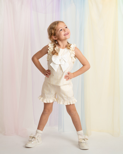 Caramelo Girls Lemon Layered Ruffle Short Set 0390248
