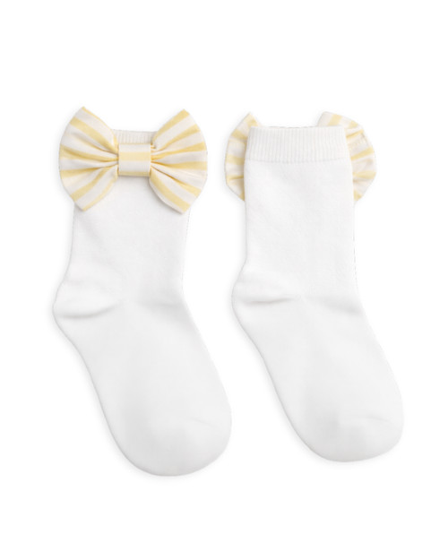 Caramelo Lemon Ankle Socks with Striped Bow 04423 Stripe