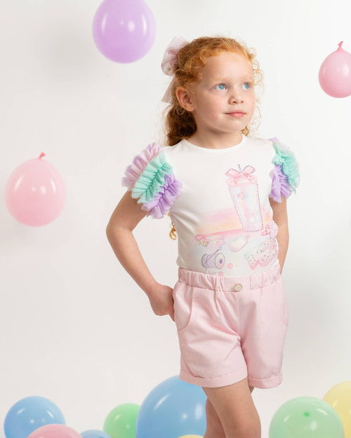 Caramelo Girls Rainbow Crafty Graphic Short Set 349079