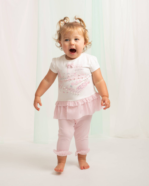 Caramelo Girls Pink Garden Graphic Legging Set 3498121