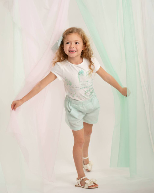 Caramelo Girls Mint Garden Graphic Short Set 349080