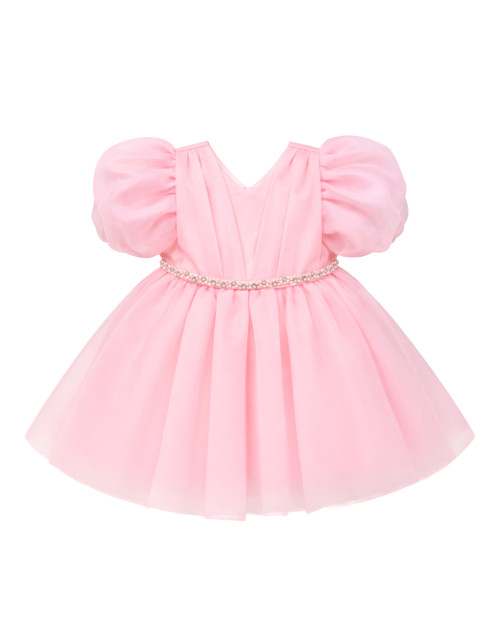 Caramelo Girls Pink Puff Ball Sleeve Party Dress 0321260
