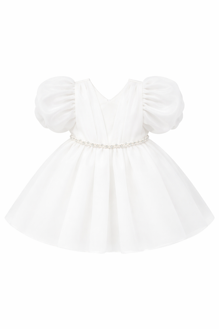 Caramelo Girls Ivory Puff Ball Sleeve Party Dress 0321260