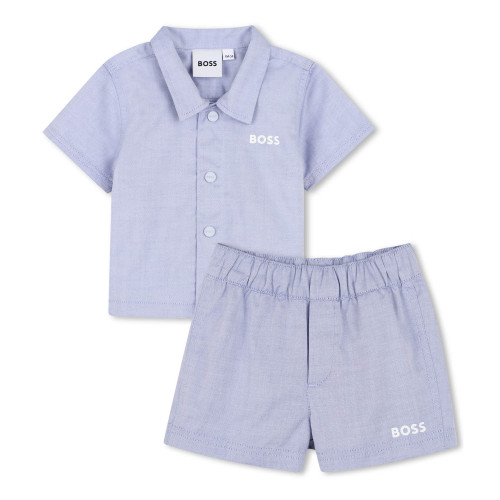 BOSS BABY BOYS PALE BLUE POLO & SHORT SET J53054