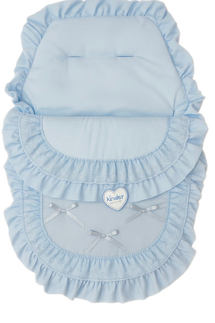Kinder 8005 Ruffle Bow Buggy Liner/Cosy Toes - Blue