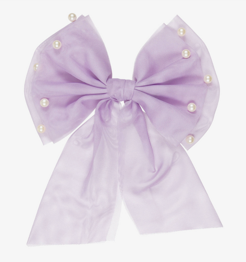 Caramelo Lilac Pearl Hair Bow with Alligator clip 349757