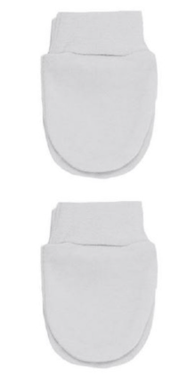 Kinder P110-W-BP Pair Anti Scratch Mittens - White 2 Pack