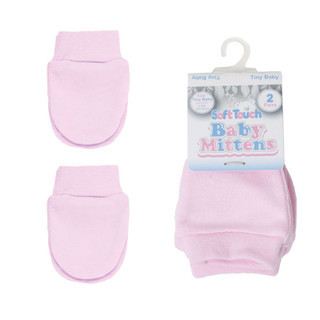 SOFT TOUCH PRP115 TINY BABY 2 PK ANTI-SCRATCH MITTENS - PINK