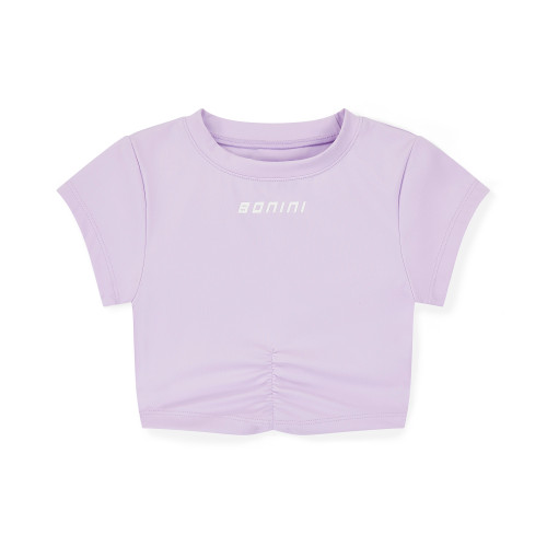 ADEE Bonini BNC003 Girls Lilac Short Sleeved Ruched Sports Top - ASPIRE