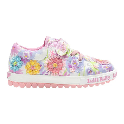 LELLI KELLY ELOISE BEADED FLOWER CANVAS TRAINER LKED4912B00 - WHITE
