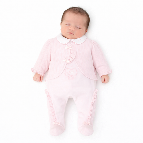 Pastels & Co Girls Pink Lovely Layette Cardigan - Harriet