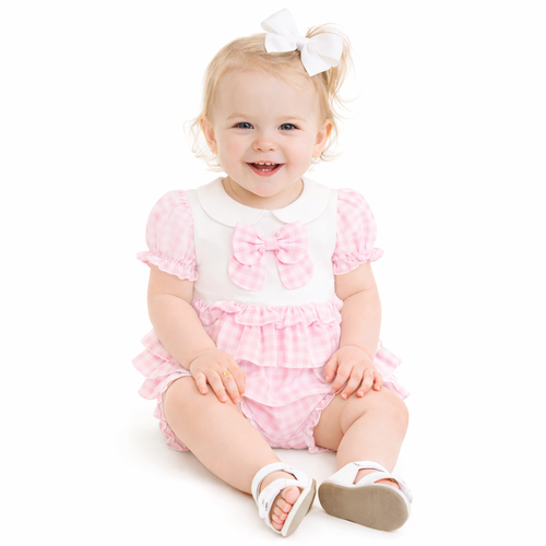 Pastels & Co Girls Pink Gorge Gingham Bloomer Set  - River