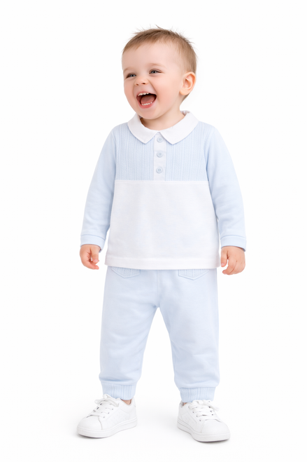 Pastels & Co Boys Blue Lovely Layette Leisure Set  - Hal