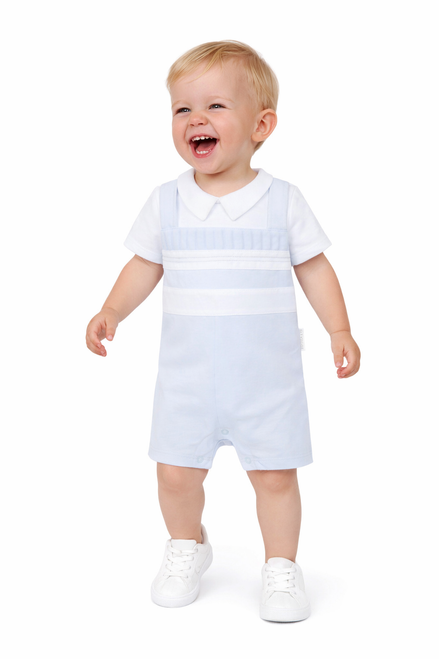 Pastels & Co Boys Blue Beach Hut Romper - Buckley