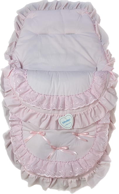 Kinder 8005 Ruffle Bow Buggy Liner/Cosy Toes - Pink