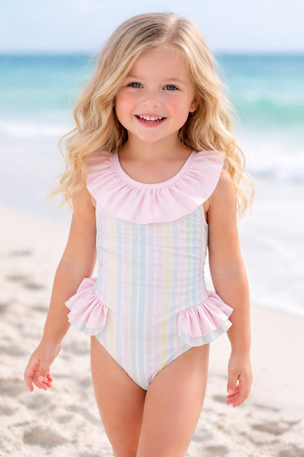 Meia Pata Girls Swimwear, Barbados, Stripes - MP003SS26