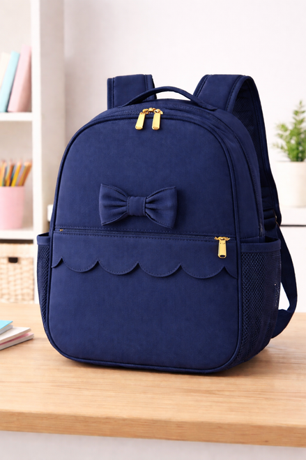 Love & Learn Girls Navy Scallop School Bag