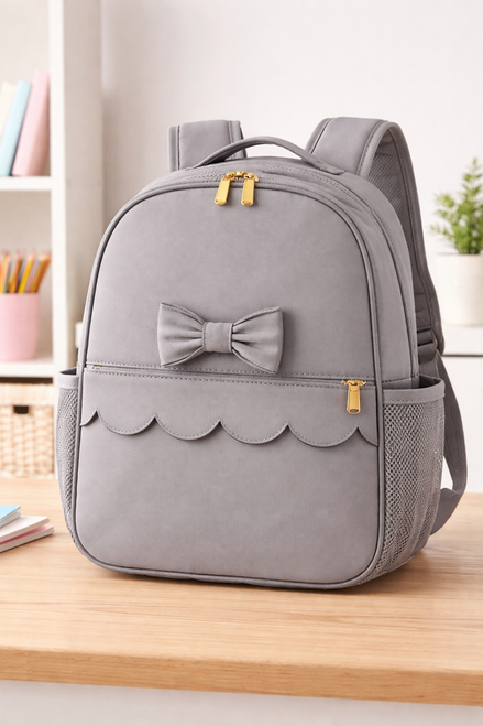 Love & Learn Girls Grey Scallop School Bag
