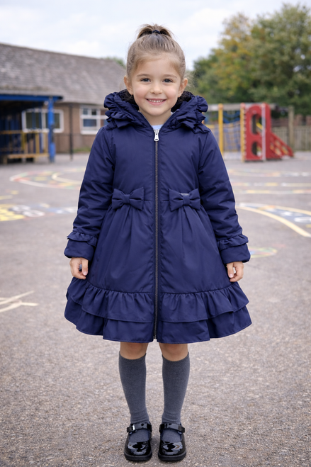 Love & Learn Girls Navy Ruffles Jacket