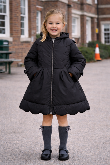 Love & Learn Girls Black Scallop Jacket