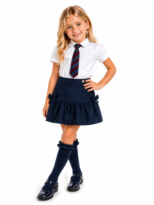 Exclusive Caramelo Girls Navy School Skirt with Bows 345389