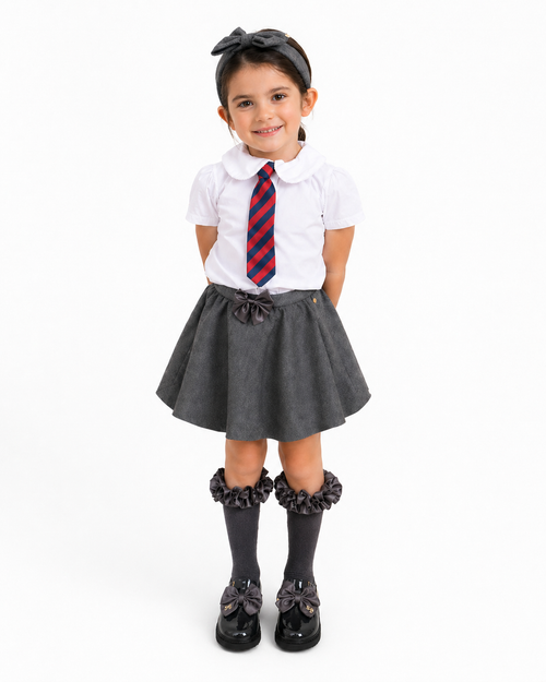 Caramelo Girls Grey Skater School Skirt with shorts 3453118