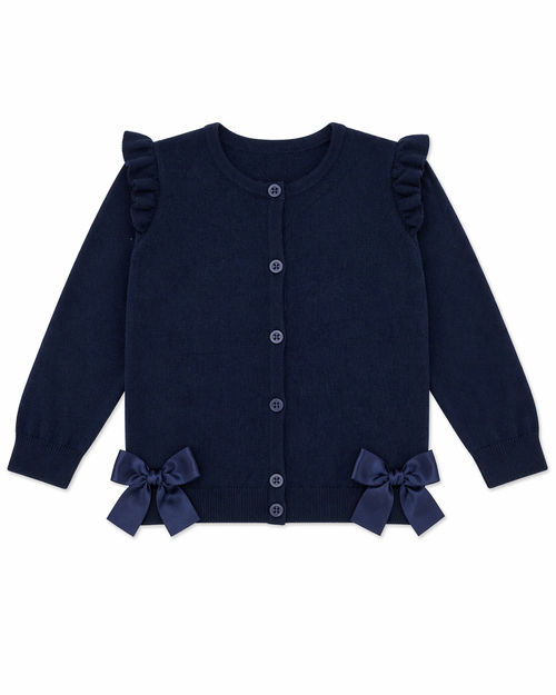 Caramelo Girls Navy School Bow Cardigan 2051177