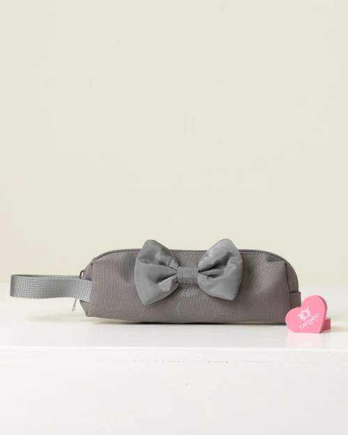 Caramelo Girls Grey Pencil Case with Bow 299406.