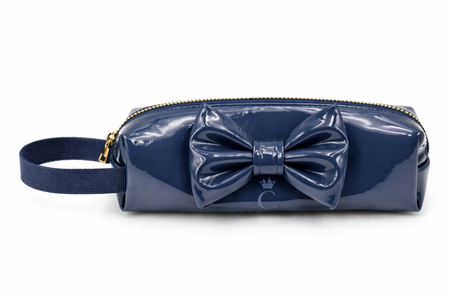 Caramelo Girls Navy Patent Pencil Case with Bow 299912