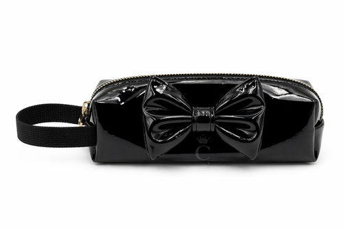 Caramelo Girls Black Patent Pencil Case with Bow 299912