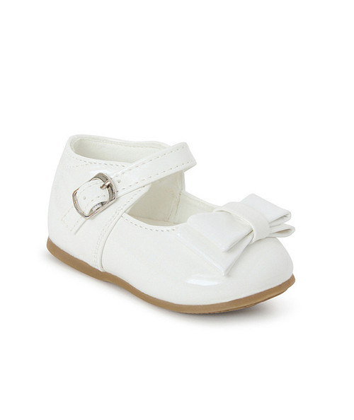 Melia Jemma Patent Bow Shoe - White
