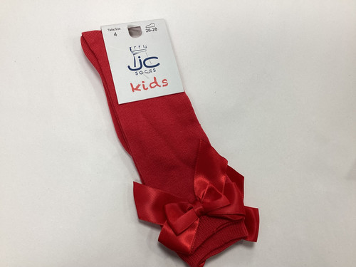 JC RED bow socks 52803