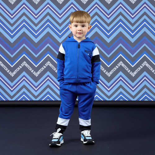 Mitch & Son Boys Royal Blue Contrast Panel Zipper Tracksuit - Wake (MS26609)