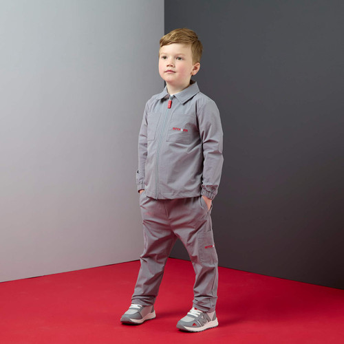 Mitch & Son Boys Grey Silver Nylon Shacket - Thiago (MS26512)