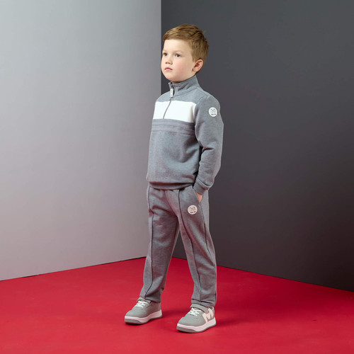 Mitch & Son Boys Grey Marl 1/4 Zip Tracksuit - Tyler (MS26506)