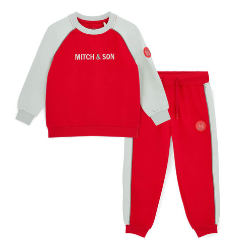 Mitch & Son Boys Red Raglan Piping Tracksuit - Tyson (MS26504)