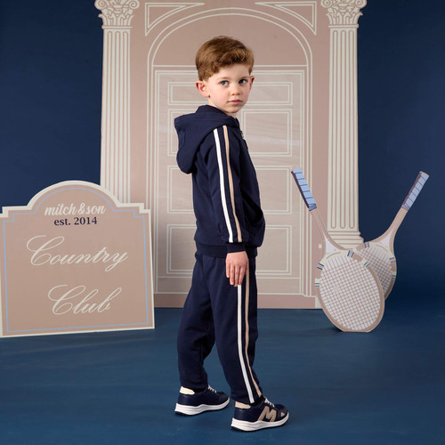Mitch & Son Boys Navy Zipper Hoodie Tracksuit - Santino (MS26407)