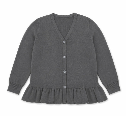 Caramelo Girls Grey School frill waist Cardigan 2051179
